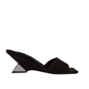 THE ATTICO ”CHEOPE” BLACK AND SILVER MULE