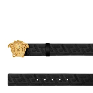 VERSACE LA MEDUSA GRECA LEATHER BELT 4 CM