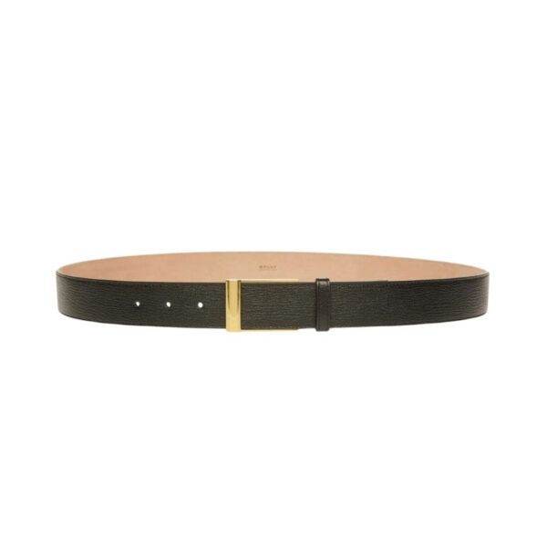 BALLY DRESS BELT IN BLACK LEATHER