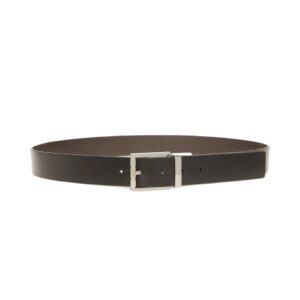 BALLY DRESS BELT IN BLACK LEATHER