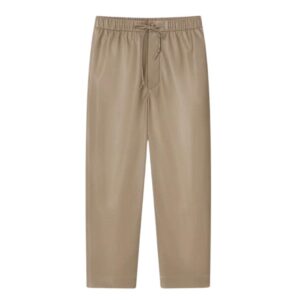 JAIN OKOBOR Alt-LEATHER RELAXED PANTS BROWN