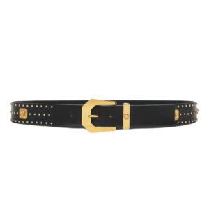 VERSACE MEDUSA HERITAGE STUDDED LEATHER BELT 4 CM