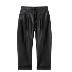 NANUSHKA ZAYDEN REGENERATED LEATHER TAPERED PANTS BLACK