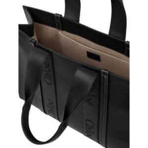 CHLOE LARGE WOODY TOTE BAG BLACK