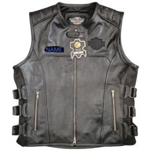 HARLEY DAVIDSON SKULL EMBROIDERED LEATHER VEST