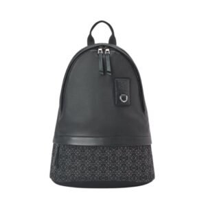 LOEWE ROUND SLIM BACKPACK IN CALFSKIN AND ANAGRAM JACQUARD