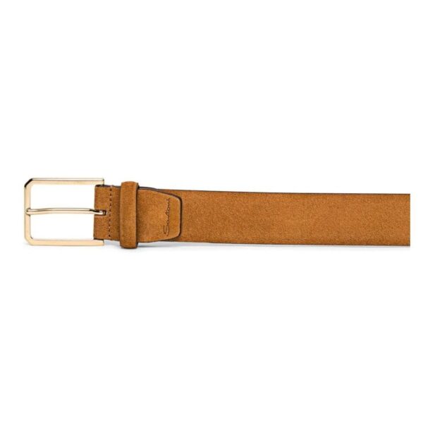 SANTONI BROWN SUEDE ADJUSTABLE BELT - Image 3