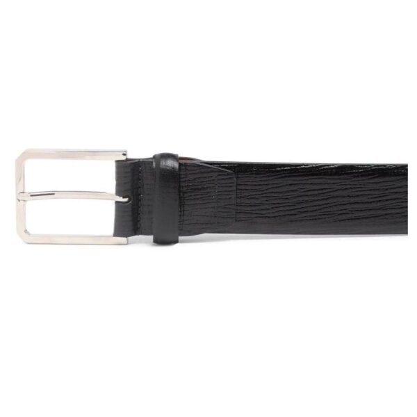 SANTONI MEN’S BLUE EMBOSSED LEATHER ADJUSTABLE BELT - Image 3