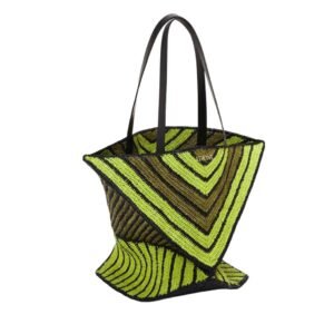 LOEWE XL PUZZLE FOLD TOTE BAG IN RAFFIA