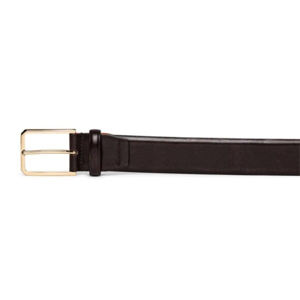 SANTONI MEN’S POLISHED BROWN LEATHER ADJUSTABLE BELT - Image 3