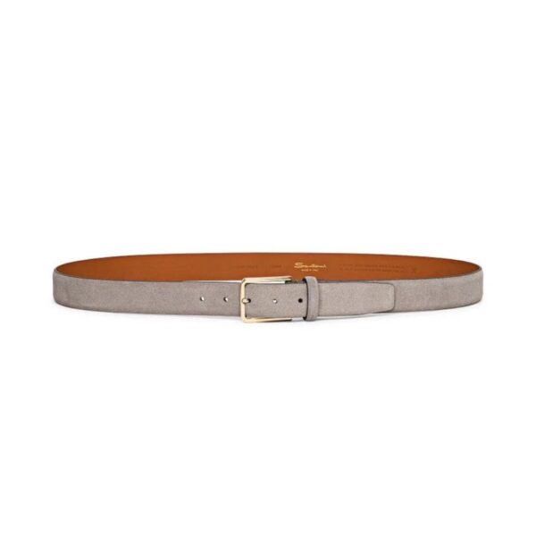 SANTONI MEN’S BROWN SUEDE ADJUSTABLE BELT - Image 2