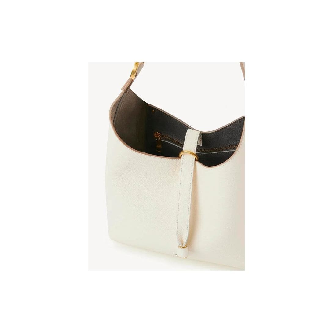 CHLOE SMALL MARCIE HOBO BAG IN GRAINED LEATHER MISTY IVORY - Image 6