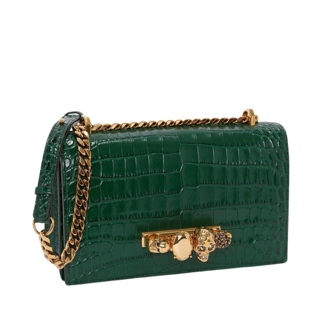 ALEXANDER MCQUEEN WOMANS JEWELLED SATCHEL IN EMERALD - Image 2