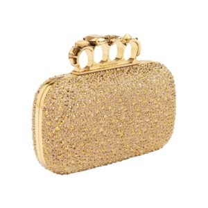 ALEXANDER MCQUEEN WOMANS KNUCKLE CLUTCH IN GOLD