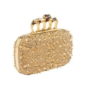 ALEXANDER MCQUEEN WOMANS KNUCKLE CLUTCH IN GOLD
