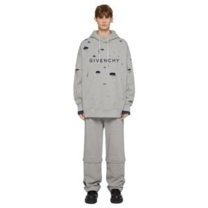 GIVENCHY OVERSIZED HOODIE IN DESTROYED FLEECE