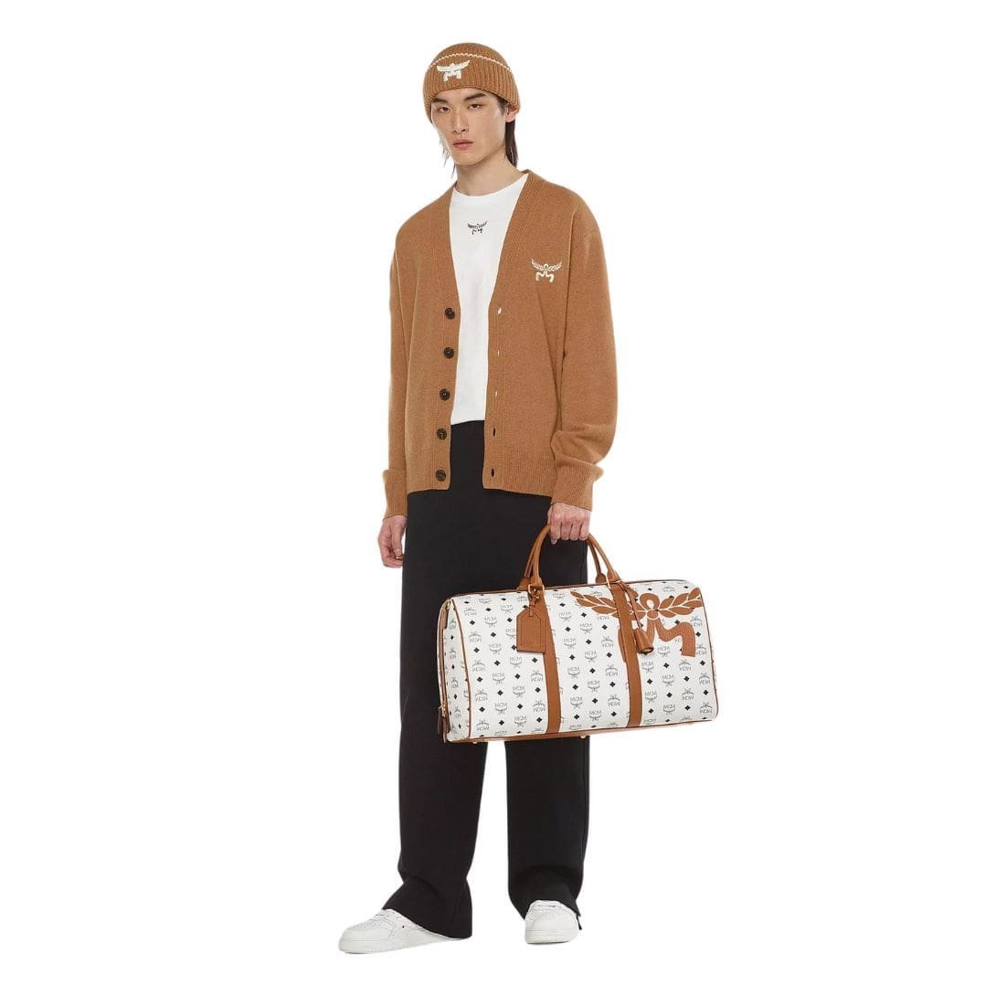 MCM OTTOMAR WEEKENDER BAG IN MEGA LAUREL VISETOS WHITE - Image 2