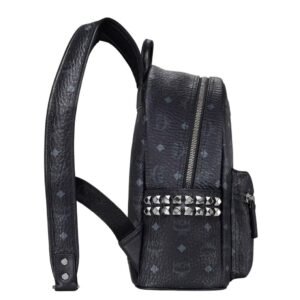 MCM STARK SIDE STUDS BACKPACK IN VISETOS BLACK