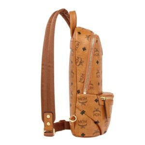 MCM AREN SLING BAG IN VISETOS COGNAC