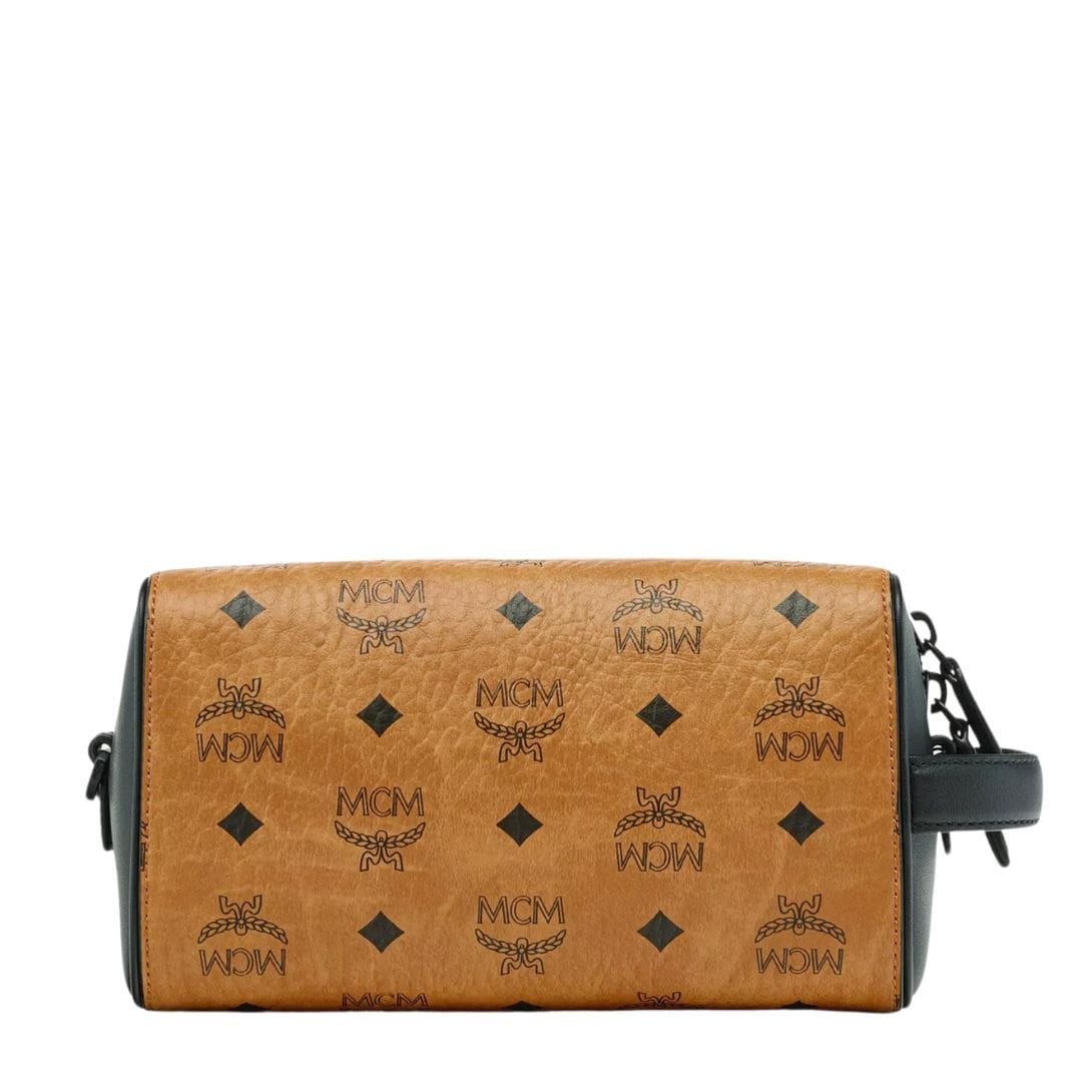MCM OTTOMAR TOILETRY BAG IN VISETOS COGNAC - Image 3