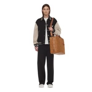 MCM OTTOMAR SUITCASE IN VISETOS COGNAC