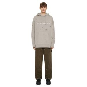 GIVENCHY OVERSIZED HOODIE IN DESTROYED FLEECE
