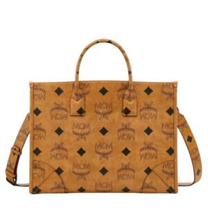MCM MÜNCHEN TOTE IN MAXI VISETOS COGNAC