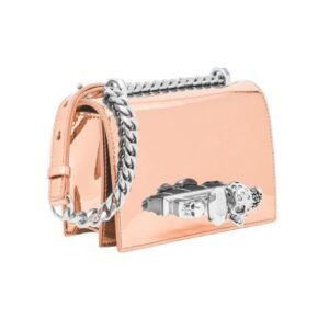 ALEXANDER MCQUEEN WOMANS MINI JEWELLED SATCHEL IN PINK