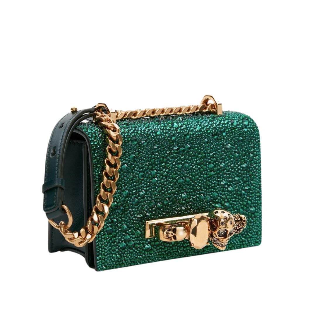 ALEXANDER MCQUEEN WOMANS MINI JEWELLED SATCHEL IN EMERALD - Image 2