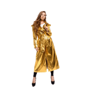 Gold Leather Coat Women