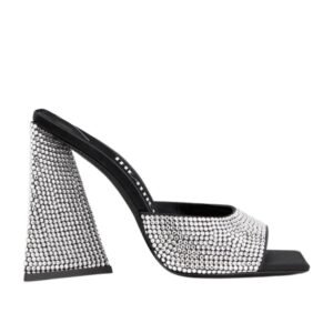 THE ATTICO ”DEVON” SILVER AND BLACK MULE