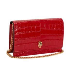 ALEXANDER MCQUEEN WOMANS SMALL SKULL IN DEEP RED