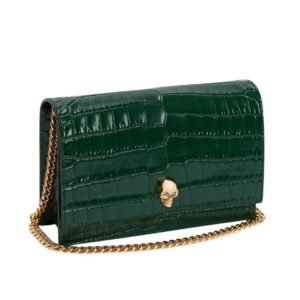 ALEXANDER MCQUEEN WOMANS SMALL SKULL IN EMERALD