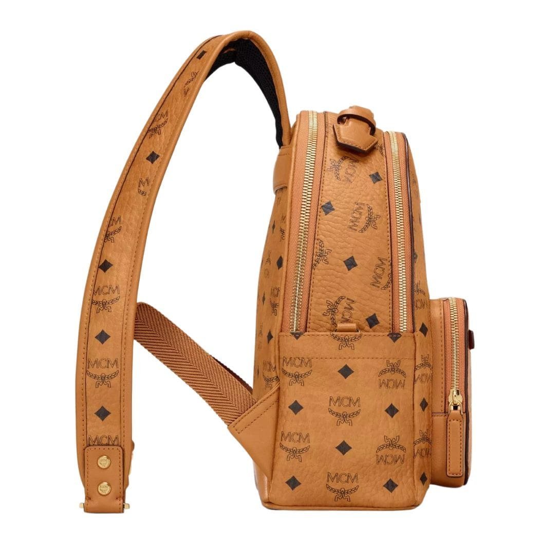 MCM SMALL STARK BACKPACK IN VISETOS COGNAC - Image 2