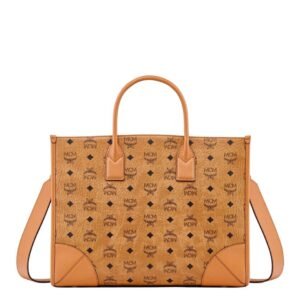 MCM LARGE MÜNCHEN TOTE IN VISETOS COGNAC