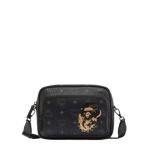 MCM SMALL X BAPE AREN CROSSBODY IN VISETOS BLACK