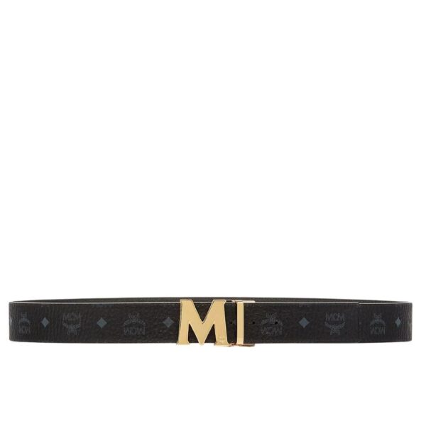 MCM CLAUS M REVERSIBLE BELT 1.75" IN VISETOS BLACK/GOLD - Image 2