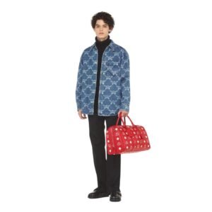 MCM OTTOMAR WEEKENDER BAG IN MAXI VISETOS CANDY RED