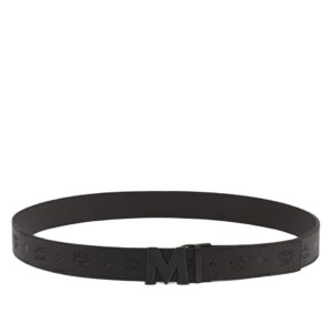 MCM CLAUS M REVERSIBLE BELT 1.75” IN EMBOSSED MONOGRAM LEATHER BLACK