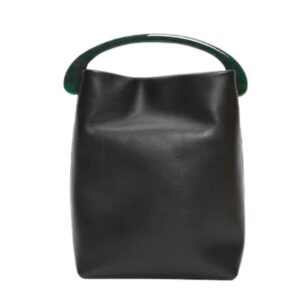 LA GARCONNE DRIES VAN NOTEN CRISP LEATHER BAG BLACK