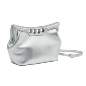 ALEXANDER MCQUEEN WOMENS THE PEAK BAG MINI IN SILVER