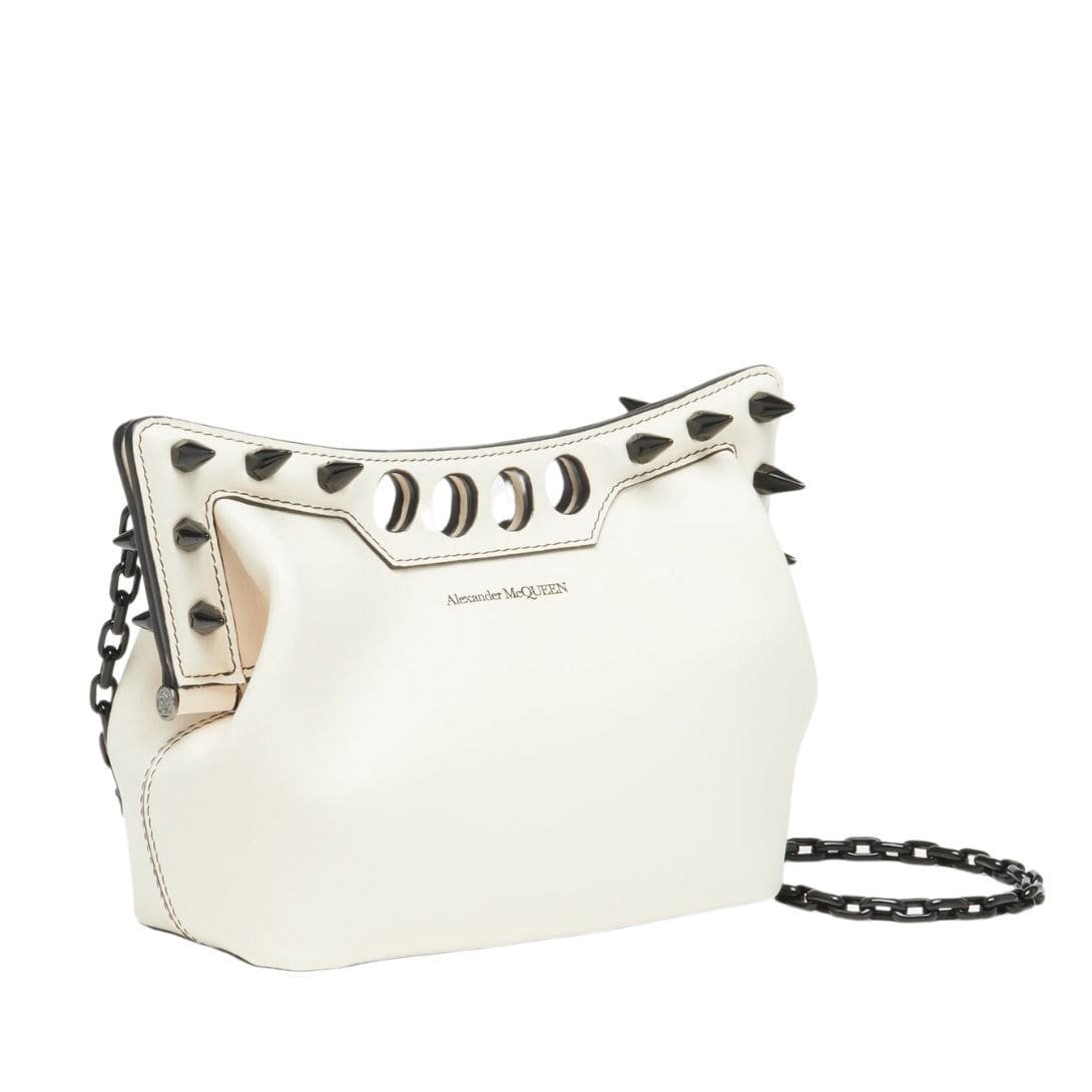 ALEXANDER MCQUEEN WOMENS THE PEAK BAG MINI WITH CHAIN IN SOFT LVORY - Image 2