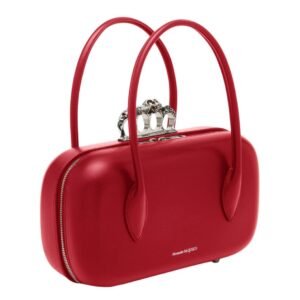 ALEXANDER MCQUEEN WOMENS THE REVERSE CLUTCH IN BLOOD RED