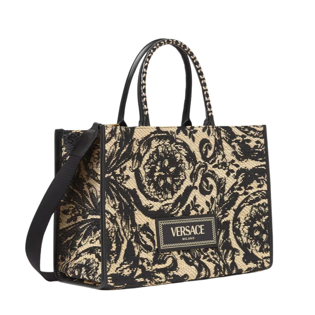 VERSACE BAROCCO ATHENA RAFFIA TOTE BAG - Image 2