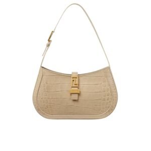 VERSACE CROC-EFFECT GRECA GODDESS HOBO BAG
