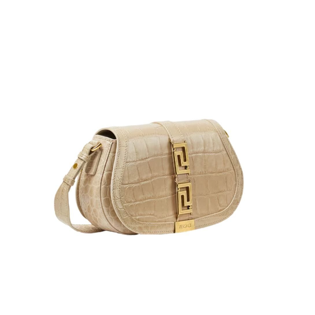 VERSACE CROC-EFFECT GRECA GODDESS SHOULDER BAG - Image 2