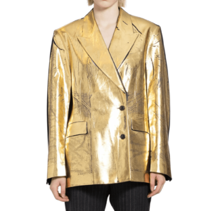 Gold Leather Coat Women