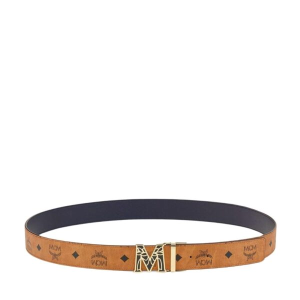 MCM CLAUS EPOXY LAUREL M REVERSIBLE BELT 1.5” IN VISETOS COGNAC/BLACK