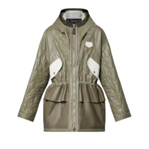 LOUIS VUITTON COLOR BLOCKED MALLETAGE LEATHER PARKA