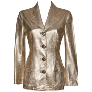 Gold Leather Coat Women